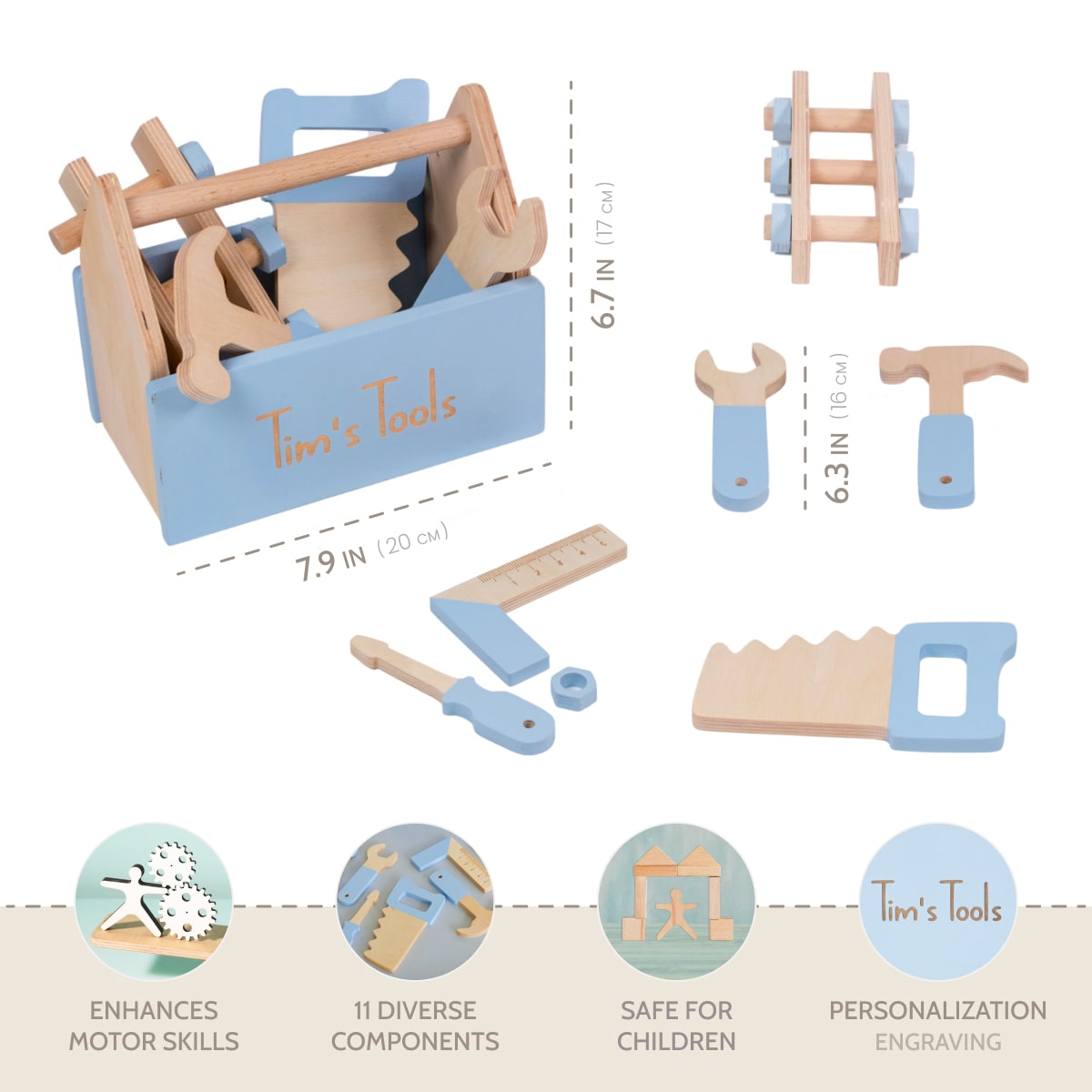 Wooden Tools Blue