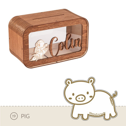 Piggy Bank Wood