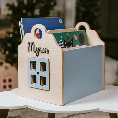Box For Books Blue/Wood